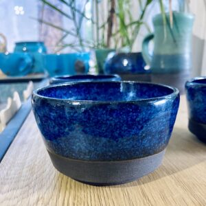 Kerámia matcha teás bögre (kék)
